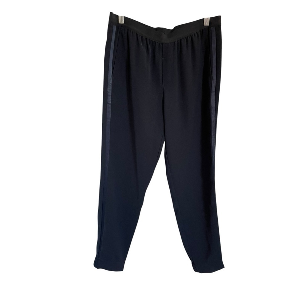 Vince Black Satin Side Panel Pull‎ on Jogger Pants Size XS/M